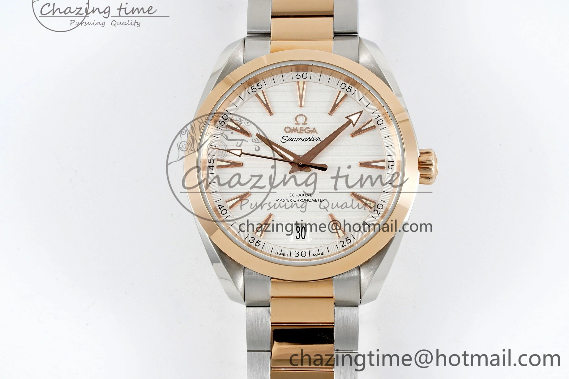 0104 Aqua Terra 150M SS RG JQK 1:1 Best Edition White Dial on SS RG Bracelet A OnTrend 7828